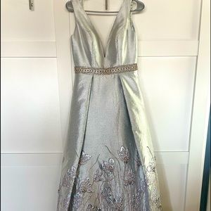 Pale blue/grey/slate Jovani prom, evening wedding dress